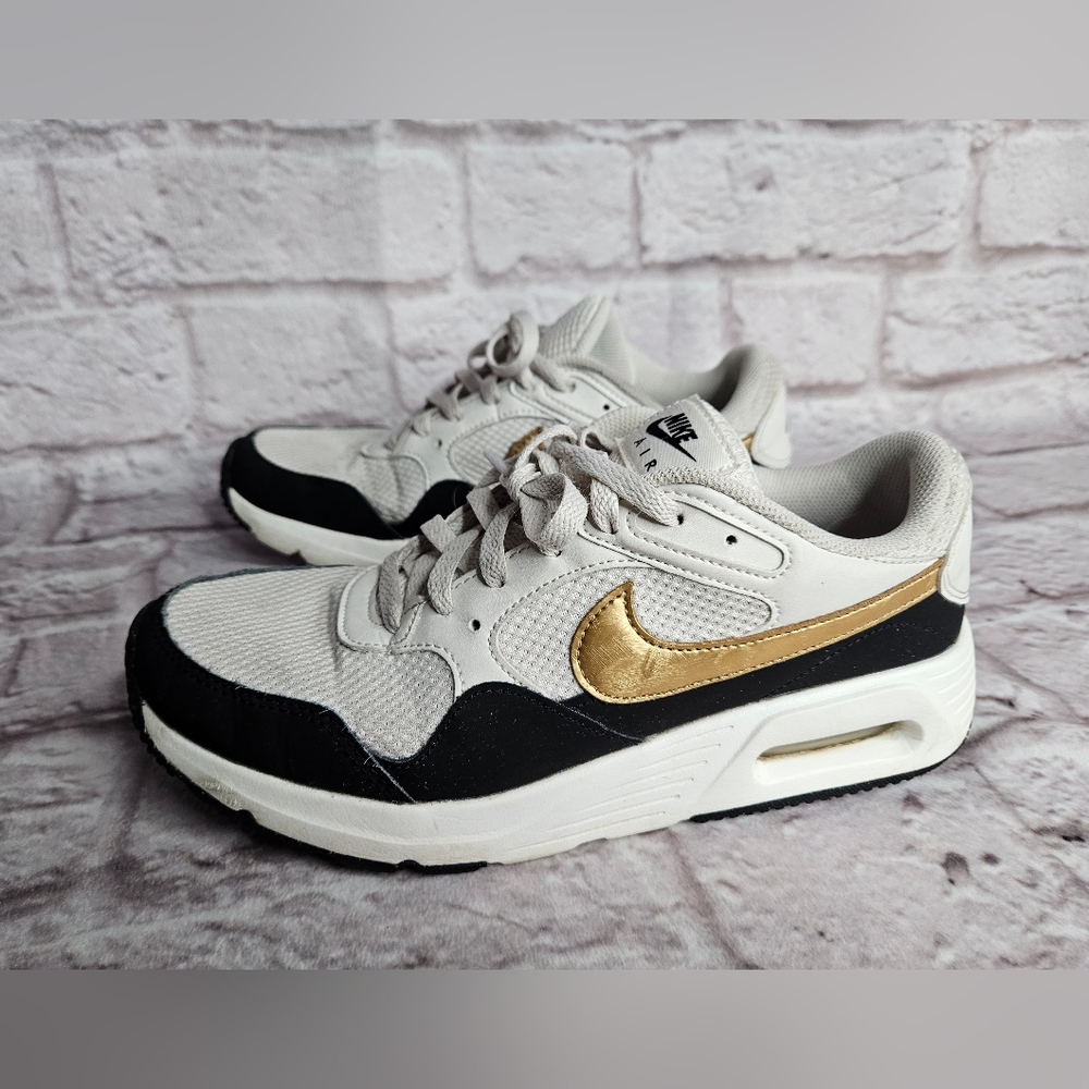 Nike Air Max SE Trainer White Black Gold DV-6842-001 Lace Up Sneakers Size 9.5